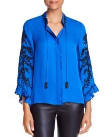 Kobi Halperin Margo Embellished Ruffle Blouse Women - Bloomingdale s at Bloomingdales