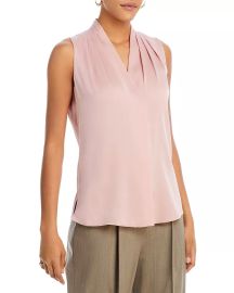 Kobi Halperin Mila Sleeveless V Neck Pleated Silk Blouse Bloomingdales at Bloomingdales