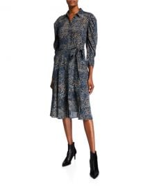 Kobi Halperin Morgan Animal-Print Silk Shirtdress at Neiman Marcus