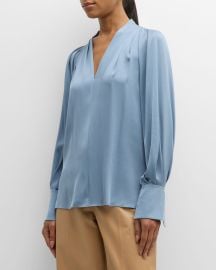Kobi Halperin Nanee Pleated Silk Blouse at Neiman Marcus