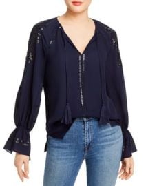 Kobi Halperin Sarah Embellished Tassel Tie Blouse   Bloomingdales at Bloomingdales