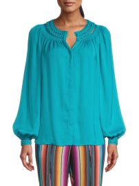 Kobi Halperin Sylvia Embellished Yoke Blouse at Saks Off 5th