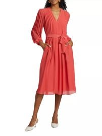 Kobi Halperin Tatum Tie Waist Pleated Midi Dress at Saks Fifth Avenue