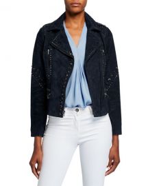 Kobi Halperin Veronia Embellished Suede Moto Jacket at Neiman Marcus