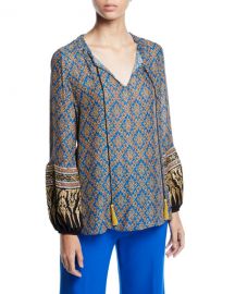 Kobi HalperinSofia Long-Sleeve Tie-Neck Blouse at Neiman Marcus