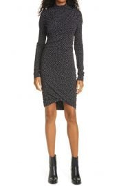 Koda Ruched Long Sleeve Dot Sheath Dress at Nordstrom