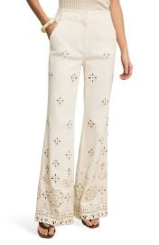 Komi Embroidered Wide Leg Denim Pants at Nordstrom