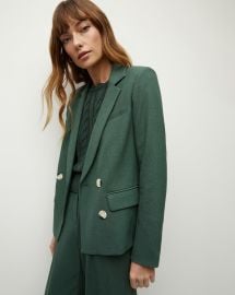 Kona Sateen Forest Green Jacket at Veronica Beard