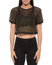 Koral Activewear Terrain Metallic Active Crop Top at Neiman Marcus