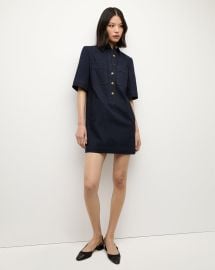 Koulis Mini Denim Dress in Dark Wash at Veronica Beard