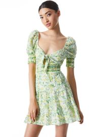 Kristie Sweetheart Puff Sleeve Mini Dress In Sun Ditsy Off White  Alice And Olivia at Alice + Olivia