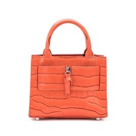 Kuei Bag  Orange Croc Embossed  at Brandon Blackwood