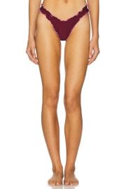 Kulani Kinis Lettuce Edge Thong Bikini Bottom In Sangria Spritz at Revolve