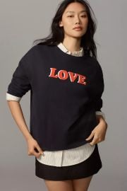 Kule Cotton Oversized Love Crew Neck Sweater at Anthropologie