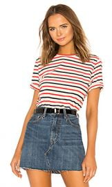 Kule Striped Tee in Cream  Poppy  amp  Navy from Revolve com at Revolve