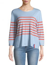 Kule The Malibu Striped 3 4-Sleeve Top   Neiman Marcus at Neiman Marcus