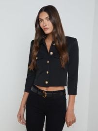Kumi Cropped Jacket in Black L39AGENCE at L'Agence