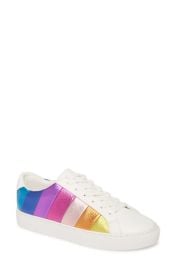 Kurt Geiger London Rainbow Shop Lane Rainbow Sneaker in White Leather/rainbow Stripe at Nordstrom