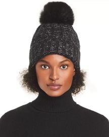 Kyi Kyi Chunky Wool Blend Beanie with Faux Fur Pom eBay at eBay
