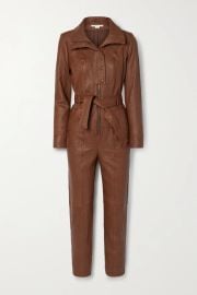 Kyla crinkled-leather jumpsuit at Net a Porter