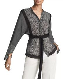 Kyria Mixed Print Tie Waist Top by Reiss at Bloomingdales