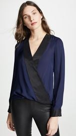 L  039 AGENCE Kyla Draped Blouse at Shopbop