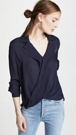 L  039 AGENCE Rita Drape Front Blouse at Shopbop