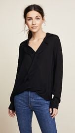 L  039 AGENCE Rita Drape Front Blouse at Shopbop