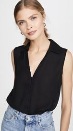 L  039 AGENCE Tanya Button Loop Blouse at Shopbop