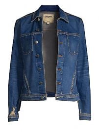 L  039 Agence - Celine Distressed Denim Jacket at Saks Fifth Avenue