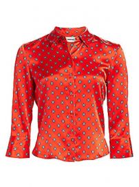 L  039 Agence - Jill Printed Silk Twill Blouse at Saks Fifth Avenue