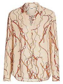 L  039 Agence - Nina Belt Print Silk Blouse at Saks Fifth Avenue