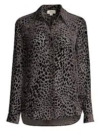 L  039 Agence - Nina Leopard Velvet Burnout Blouse at Saks Fifth Avenue