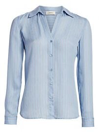 L  039 Agence - Nina Striped Silk Blouse at Saks Fifth Avenue