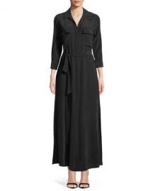 L  39 Agence Cameron Long-Sleeve Belted Silk Shirtdress   Neiman Marcus at Neiman Marcus