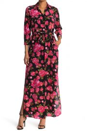 L  x27 AGENCE   Cameron Floral Waist Tie Shirt Dress   Nordstrom Rack at Nordstrom Rack