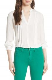 L  x27 AGENCE Amalea Pintuck Silk Blouse at Nordstrom