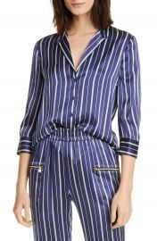 L  x27 AGENCE Aoki Stripe Silk Shirt   Nordstrom at Nordstrom