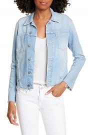 L  x27 AGENCE Janelle Raw Cut Slim Denim Jacket   Nordstrom at Nordstrom