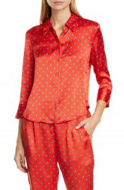 L  x27 AGENCE Jil Print Silk Satin Blouse   Nordstrom at Nordstrom