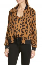 L  x27 AGENCE Ollie Cheetah Print Silk Bomber Jacket   Nordstrom at Nordstrom