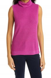 L  x27 AGENCE Sabrina Metallic Sleeveless Turtleneck Sweater   Nordstrom at Nordstrom