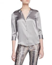 L  x27 Agence Aoki Band-Collar Blouse at Neiman Marcus