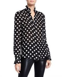 WornOnTV: Joy’s black polka dot print blouse on The View | Joy Behar ...