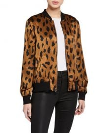 L  x27 Agence Ollie Printed Silk Bomber Jacket at Neiman Marcus