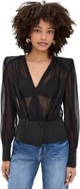 L'AGENCE Women's Yan Front Wrap Blouse at Amazon