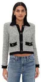 L\'AGENCE Arielle Collared Jacket White/Black XS at Shopbop