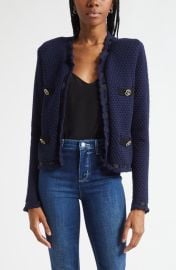 L\\\'AGENCE Astor Contrast Trim Cardigan at Nordstrom