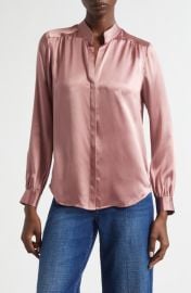 L\'AGENCE Bianca Silk Satin Blouse at Nordstrom