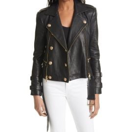 L\'AGENCE Billie Belted Leather Moto Jacket at Nordstrom